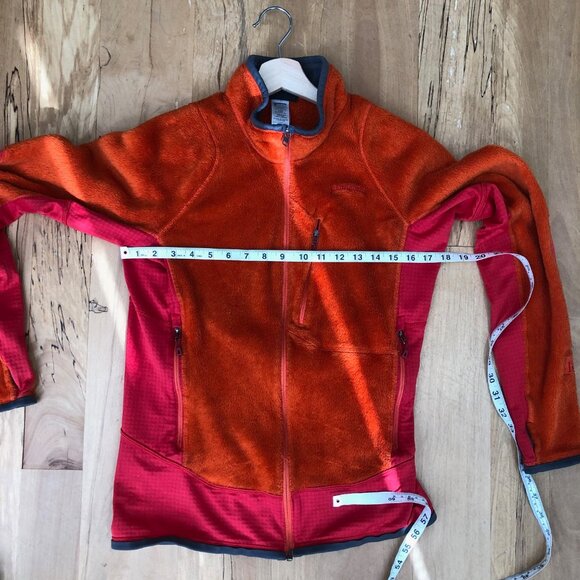 Patagonia Full Zip Fleece Jacket Orange Red Men's Small - Picture 9 of 9